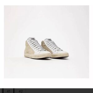 P448 Women's Silver and Cream High-Top Sneakers